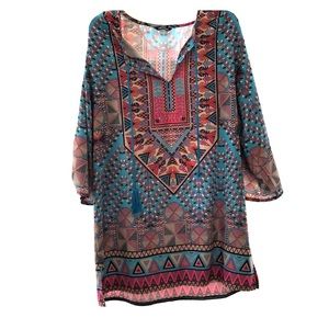 Aztec Print Swim Cover Up